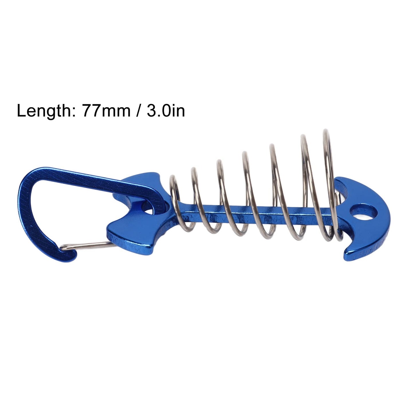 Socobeta Fishbone Tent Stakes, Easy Locking Tent Fixing Anchor Pegs Anti Slip 5pcs Adjustable Sturdy Spring Buckle Aluminum Alloy for Traveling(Blue)