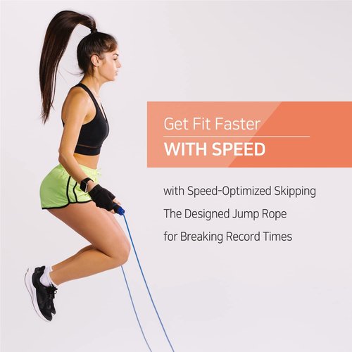Speed Exercise Jump Rope for Men and Women - Skipping Jumping Rope for Fitness Training Workout for Adults - Great for Cardio, Boxing, CrossFit (Special Luxury, KA-220, Made in Korea) Navy-Yellow