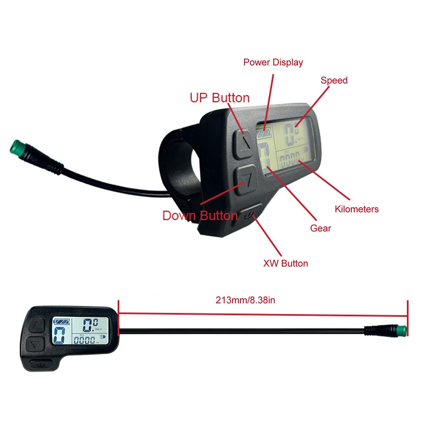 24V 36V 48V Universal Electric Speed Meter KT LCD1 Electric LCD Display Meter for Electric