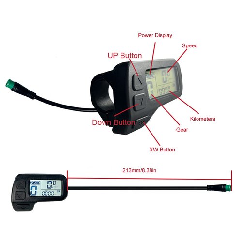 24V 36V 48V Universal Electric Speed Meter KT LCD1 Electric LCD Display Meter for Electric