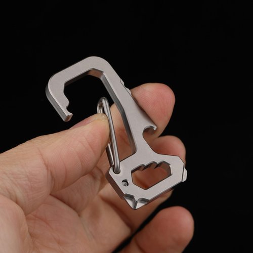 Titanium EDC Pry Bar Bottle Opener Key Chain Holder Keychain Carabiner Key Ring EDC Multi Tool