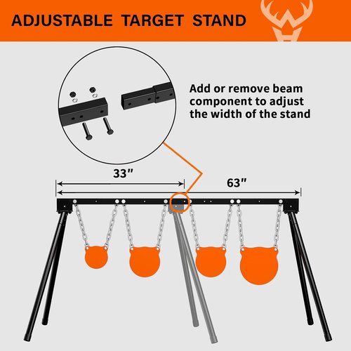 Highwild AR500 Steel Targets System 3/8 Inch Thick Steel Shooting Targets with Stand, All Parts Replaceable Separately for Outdoor Range and Shooting Practice (4)