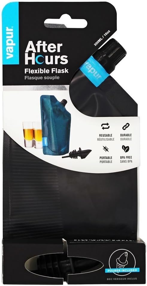 Vapur Portable Flask, Discrete Collapsible Flask With Pour Spout, Enjoy Your Beverage On The Go, Perfect for Tailgates, Cruises, Concerts and Camping, 10 Ounce, Teal, Pack of 1