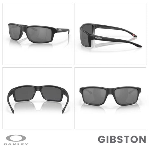 OAKLEY Gibston OO9449 944906 60MM Matte Black/Prizm Black Polarized Rectangular Sunglasses for Men+ Bundle Accessory Leash Kit, Microfiber Pouch