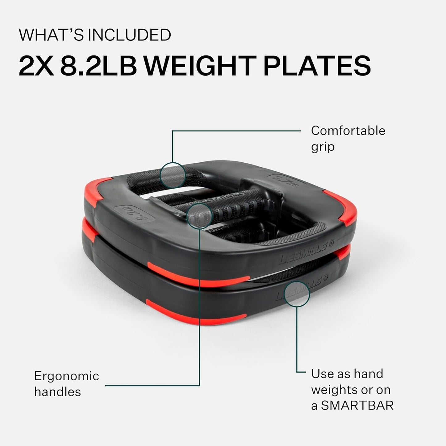 Les Mills™ Dual Purpose Ergonomic Exercise Weight Plates for Total Body Workouts