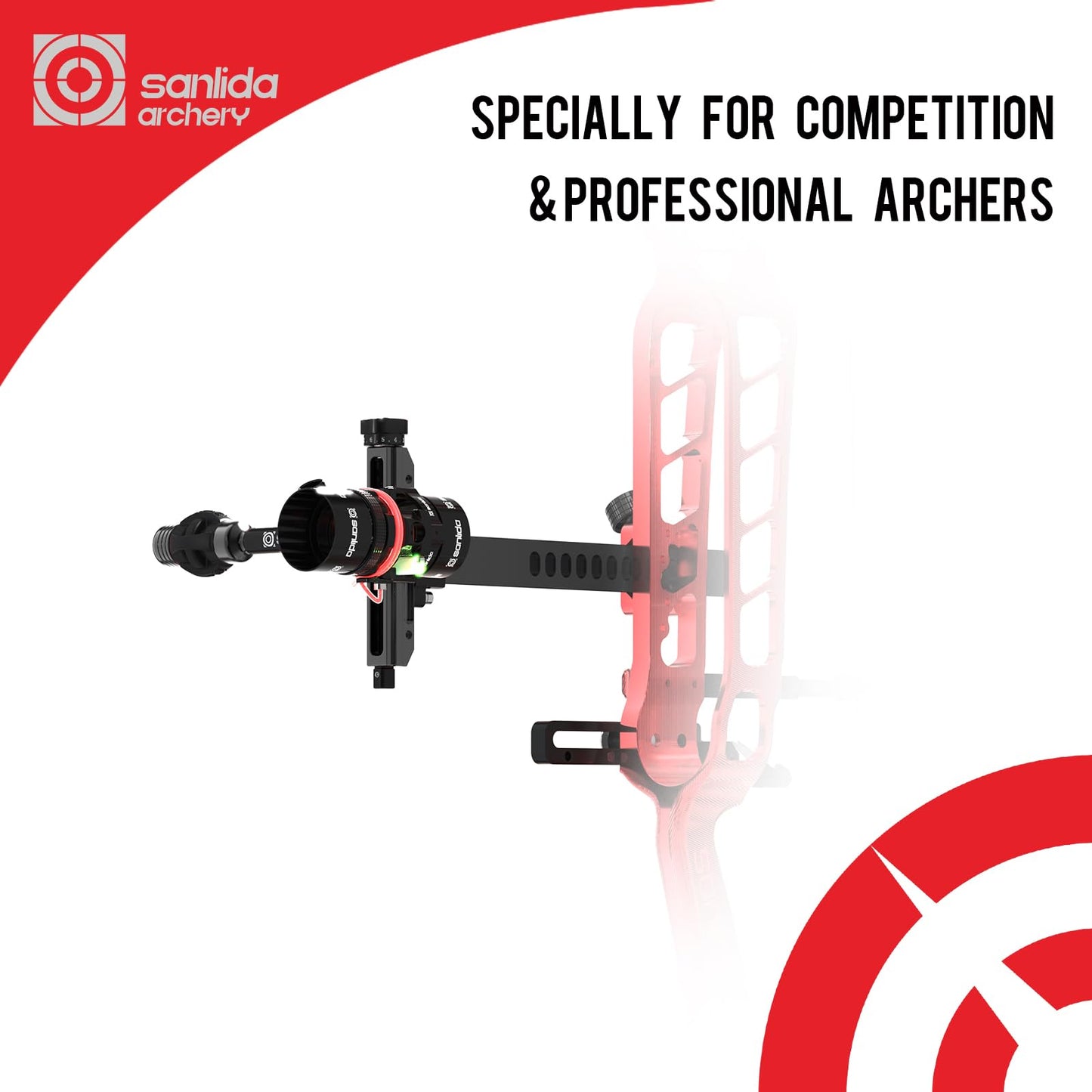 Sanlida Archery Hero10 Advanced Target Compound Bow Sight Scope(8X)
