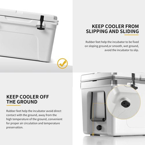 Gnellkoor Cooler Feet for YETI, 2 Pack Cooler Non-Slip Rubber Feet Pads Compatible with YETI and RTIC Coolers 45qt 65qt 110qt 145qt Models to Prevent Sliding Protective Cooler