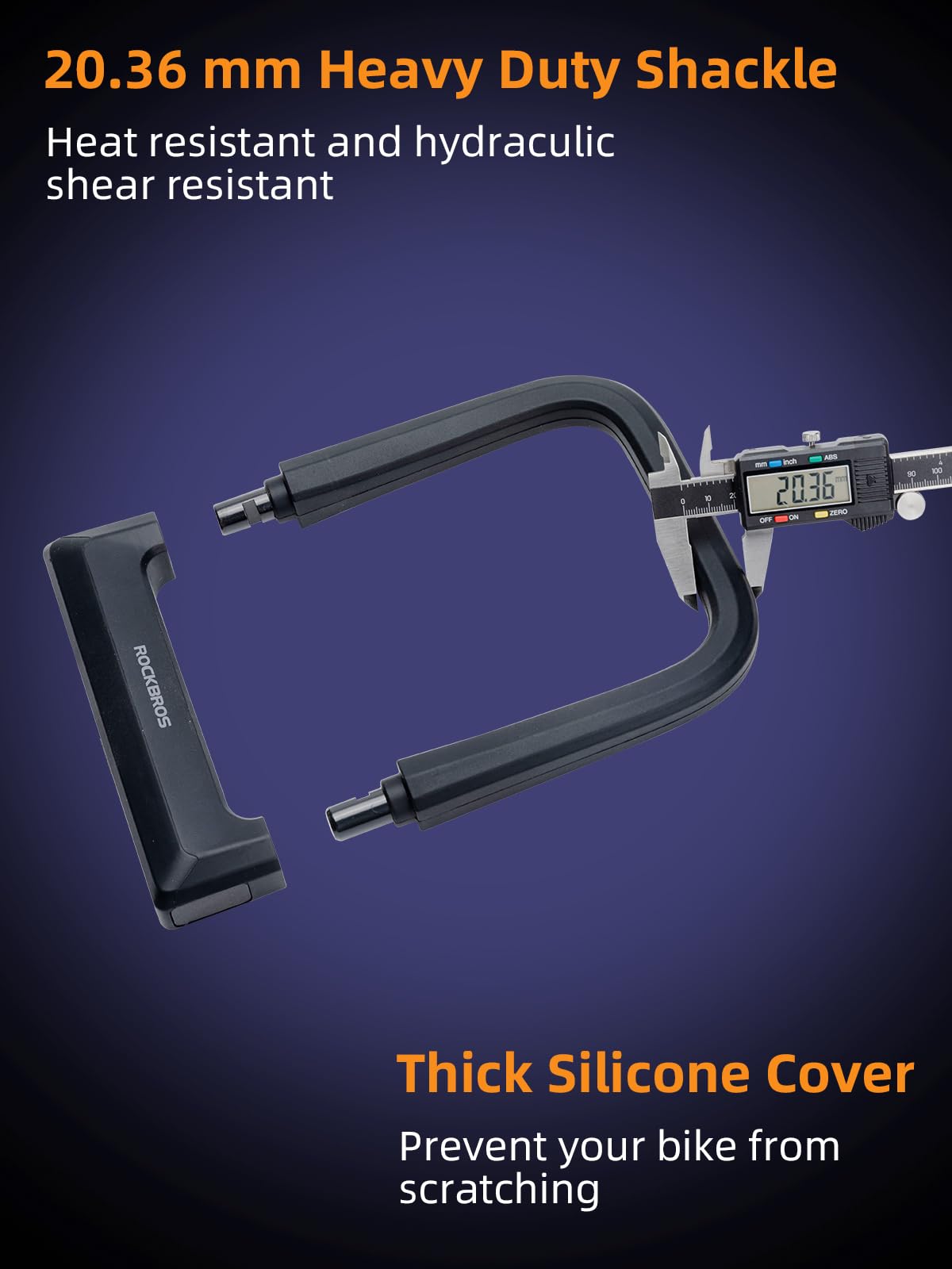 ROCKBROS Bike Lock Set Heavy Duty Bike U Lock with 4 Ft Security Steel Cable, Bicycle U Locks with Keys for Scooter Road Mountain Bike