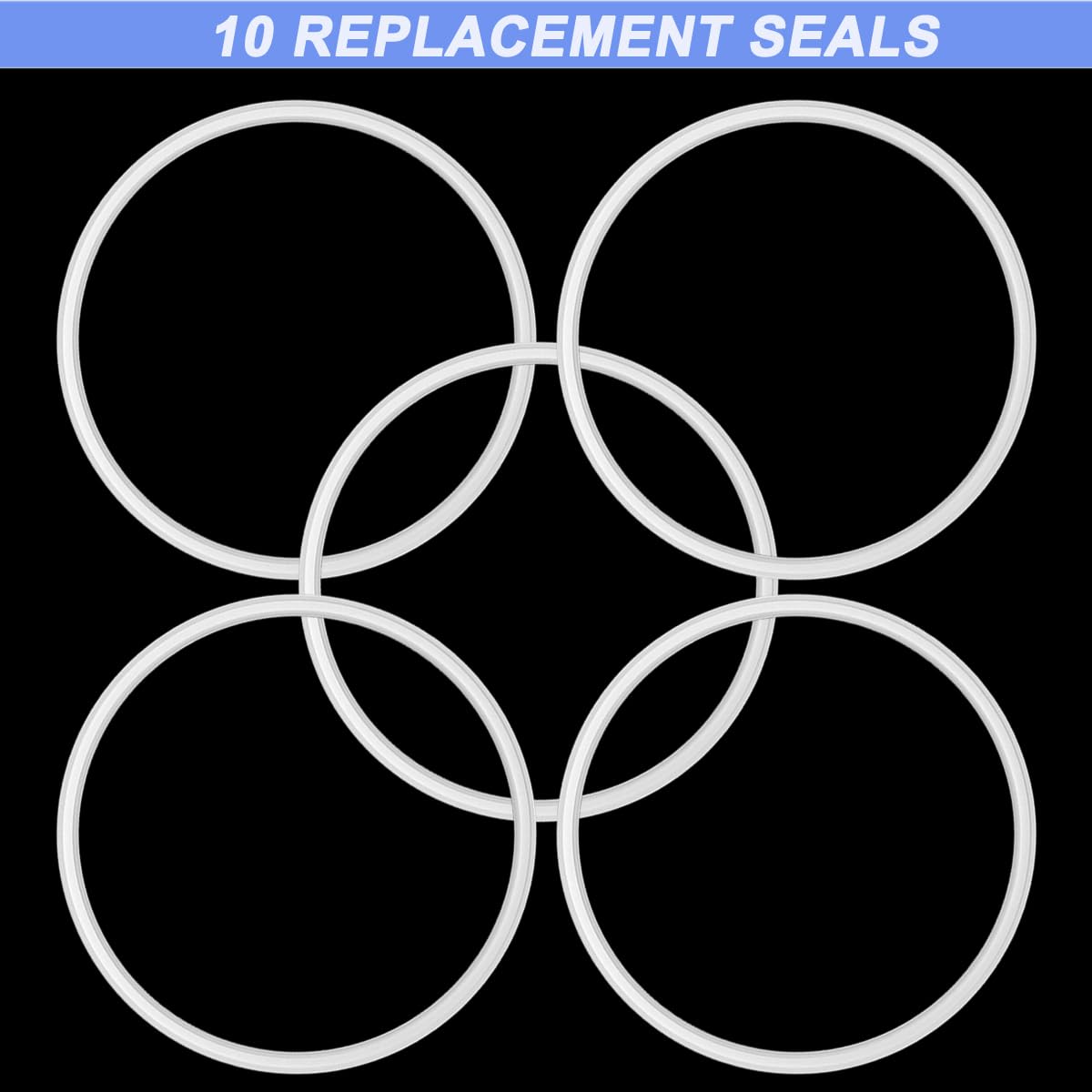 10 Pcs Replacement Gasket Rubber Lid Seals Compatible with 16 & 20 oz Contigo Snapseal Byron Travel Mug Ring, Silicone Leak-Proof Replacement Part for Contigo Coffee Travel Tumbler, White