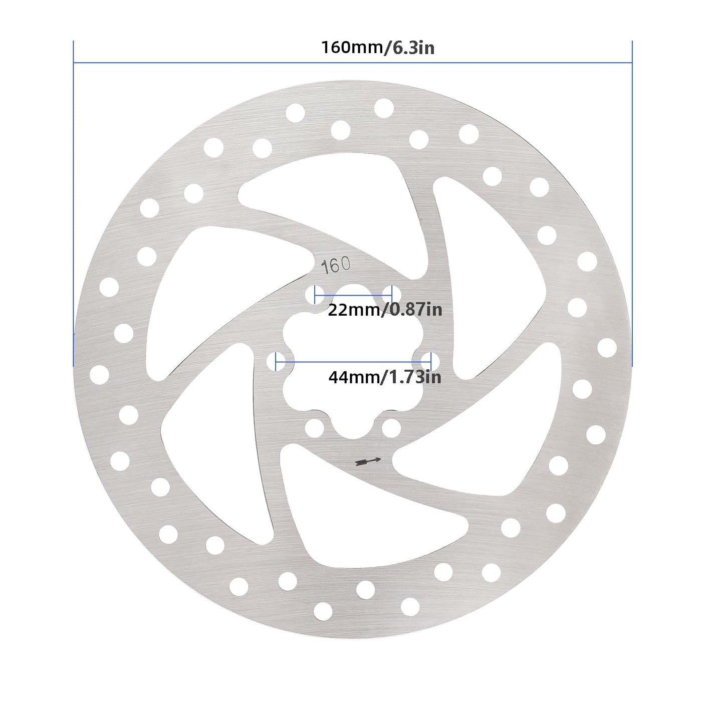 160mm Stainless Steel Disc Brake Rotor, Essential Bicycle Braking Component and Accessory