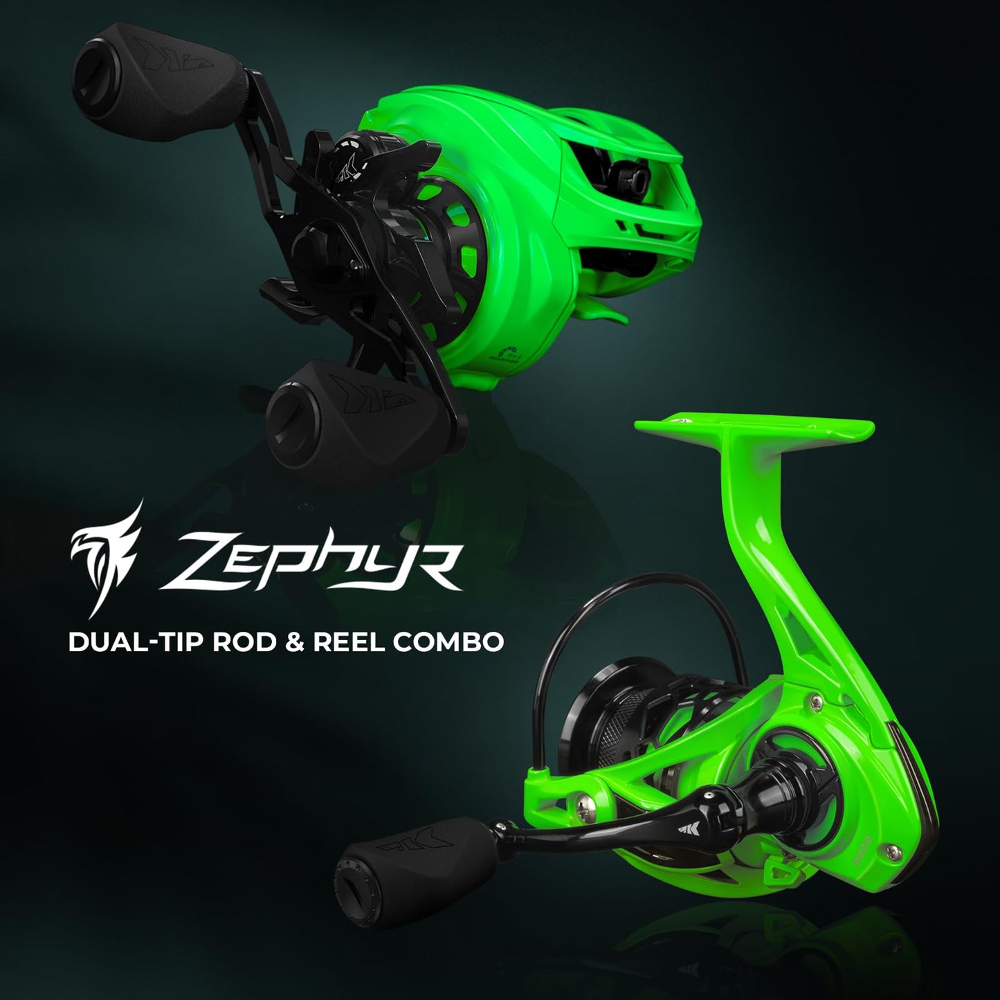 KastKing Zephyr Dual-tip Rod Spinnig Reel Combo,6ft 6in ML& M,2000 Reel