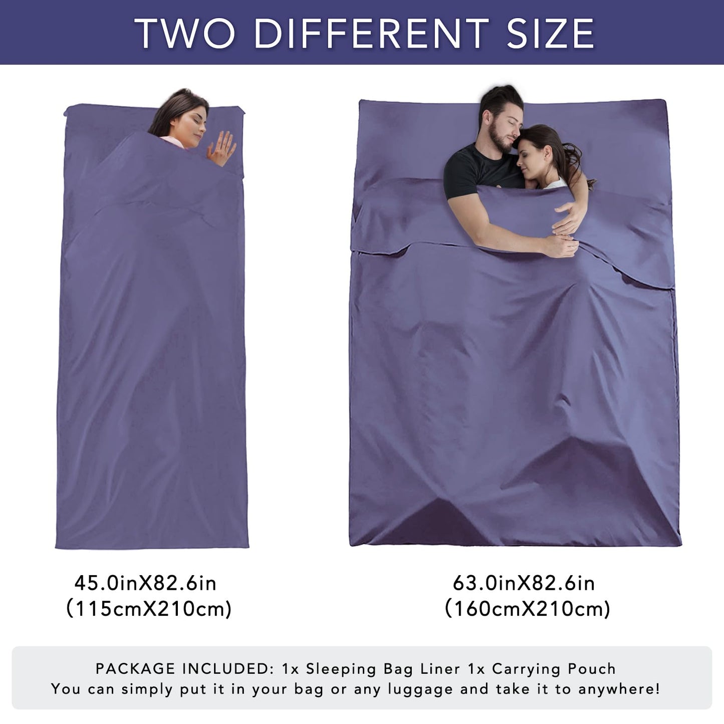 dgdgcool Sleeping Bag Liner, Camping Sheet Adult Sleep Sack Travel Sheets Travel Sleep Sack for Backpacking, Hotels & Hostels - Lightweight Camping Sleeping Bag Liners Comfortable Camping Sheets