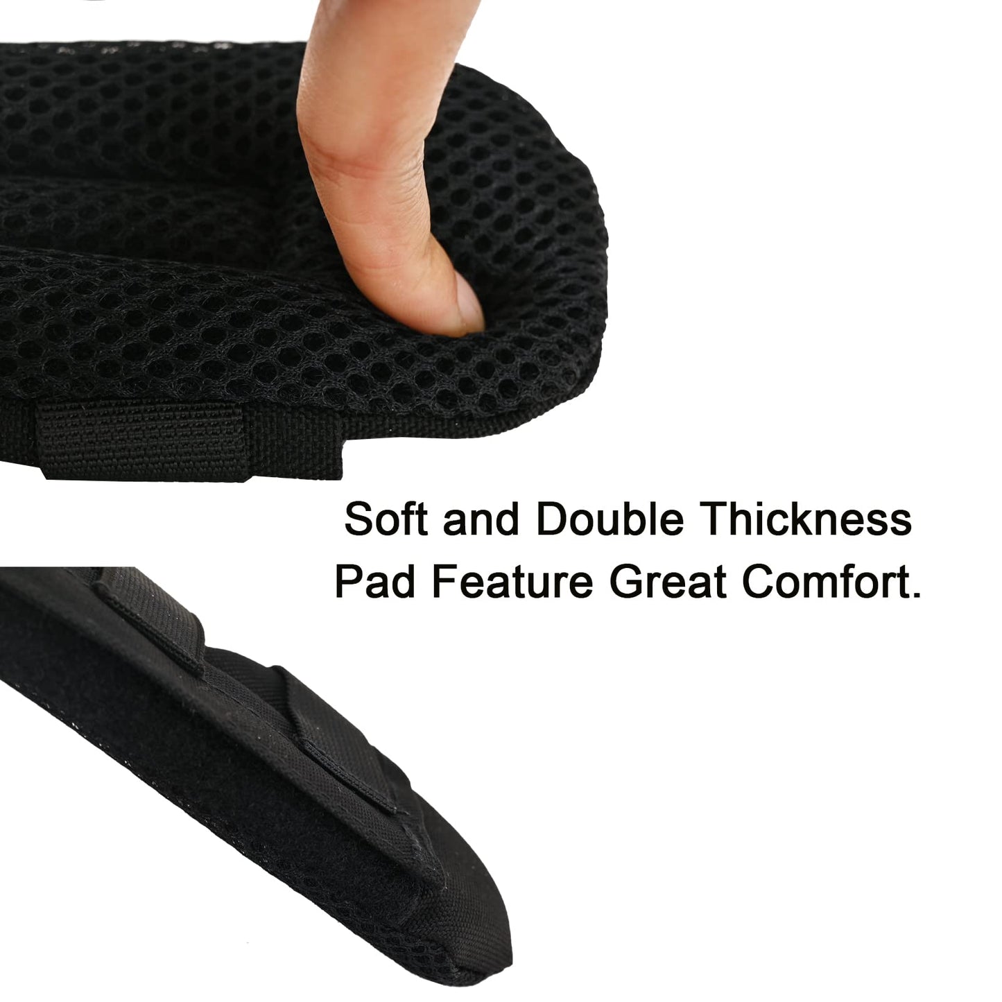 2 Pack Detachable Vest Shoulder Strap Pads Fit 2'' (Maximum 2.5'') Sling Bags Guitars Backpack Messenger Bag Shoulder Straps Comfort Soft Cushion Strap Pads for FCPC JPC Vests (Black)