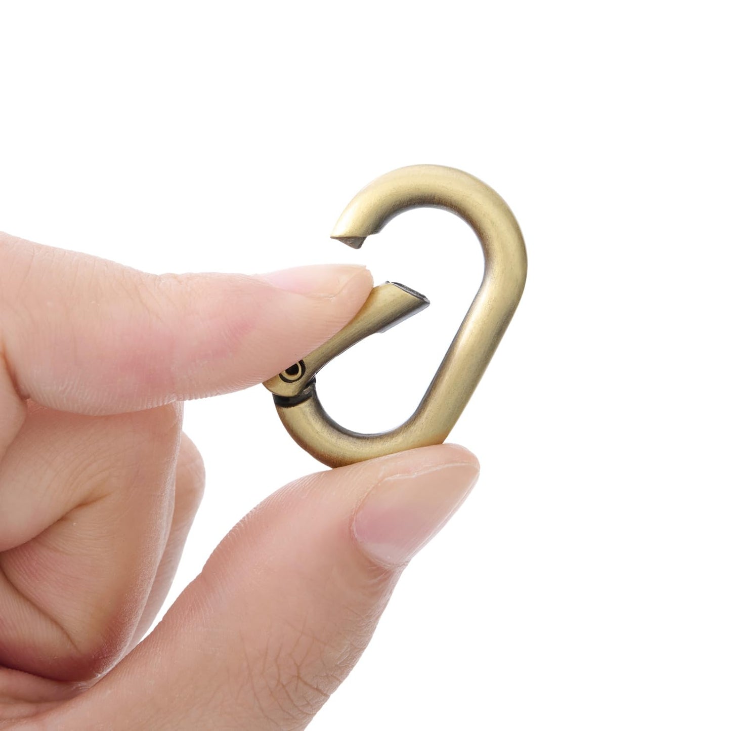 10Pcs Metal Spring Oval Rings Round Carabiner Key Ring Clip for Keychain Buckle, Purse Hardware, DIY Crafts (Brass,1 inch)