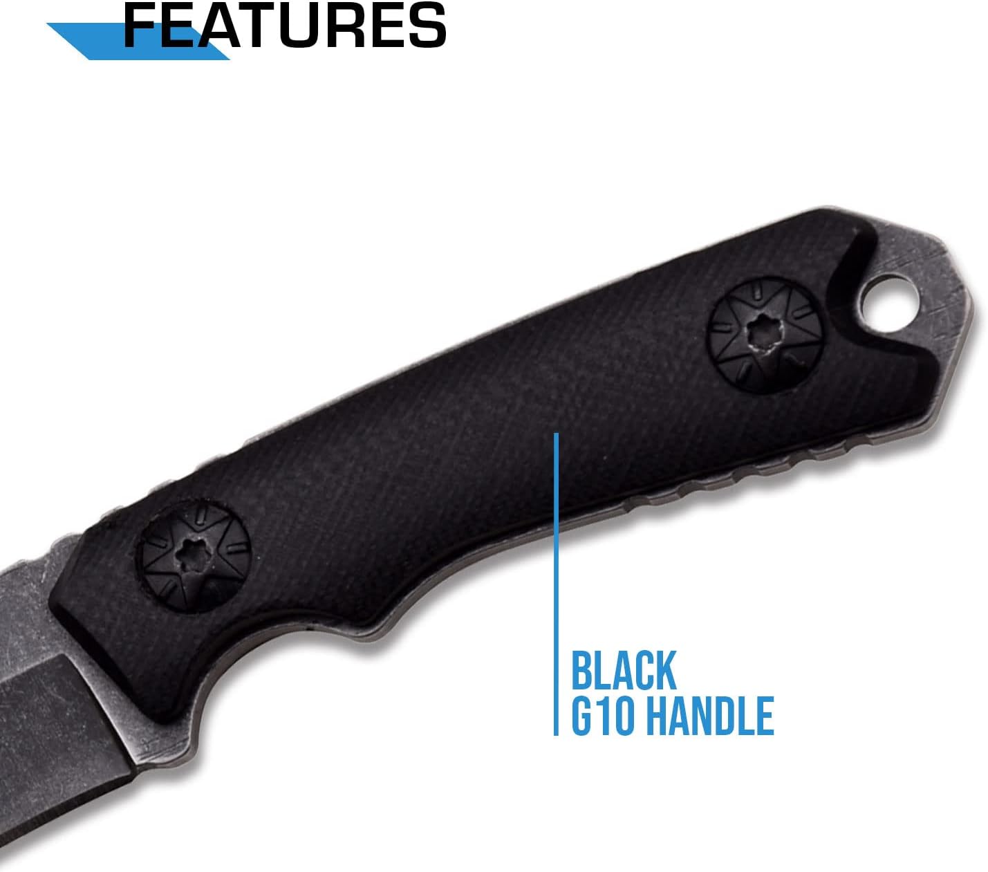 MTech USA MT-20-30 Series Fixed Blade Neck Knife, Drop Point Blade, G10 Handle, 4-3/4-Inch Overall