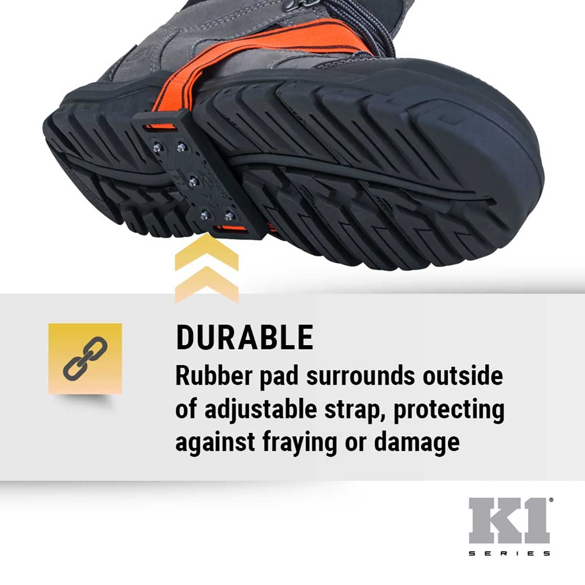 K1 Mid-Sole Ice Cleats for Men & Women - Rotatable Traction Aids For Winter Snow - Hi Vis - Low Profile