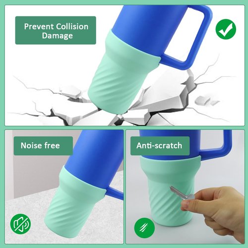 zxbaers Silicone Boot for Stanley 40 oz Tumbler, Water Bottle Bottom Protector Sleeve Bumper for Stanley 40oz Accessories (Green)