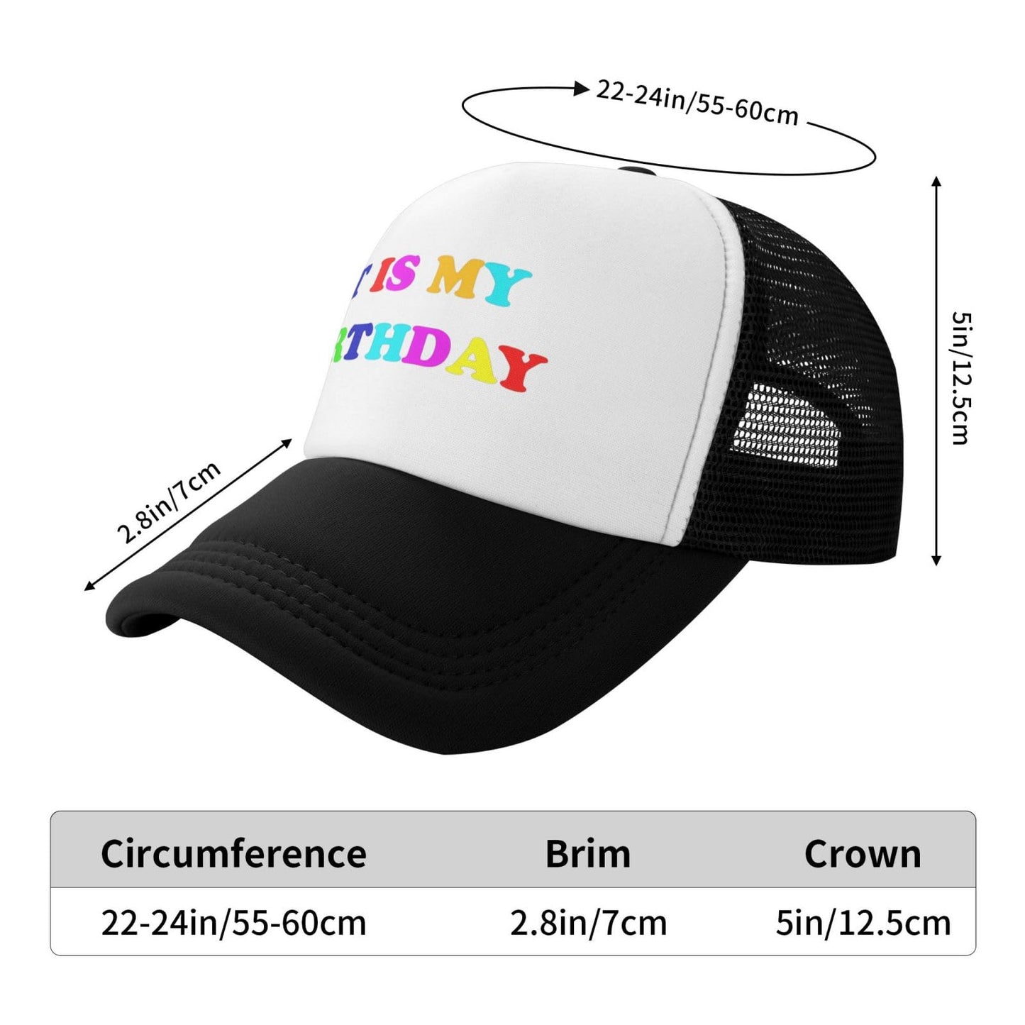 ZBDSKLEX Happy Birthday Trucker Hat for Men Women, Adjustable Mesh Baseball Cap for Birthday Party