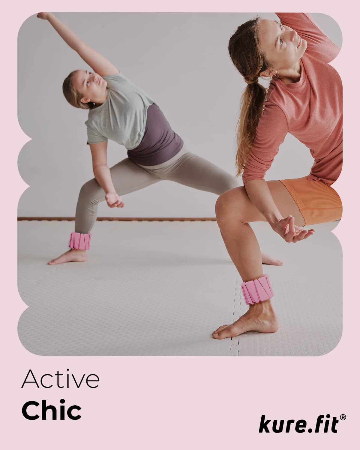 kure.fit Weighted Bangles | Adjustable Wrist and Ankle Weights for Women 1LB Each (Set of 2) | Ankle Weights for Yoga, Pilates & Walking | Leg & Arm Weights for Men | Home & Gym Workouts | Pink