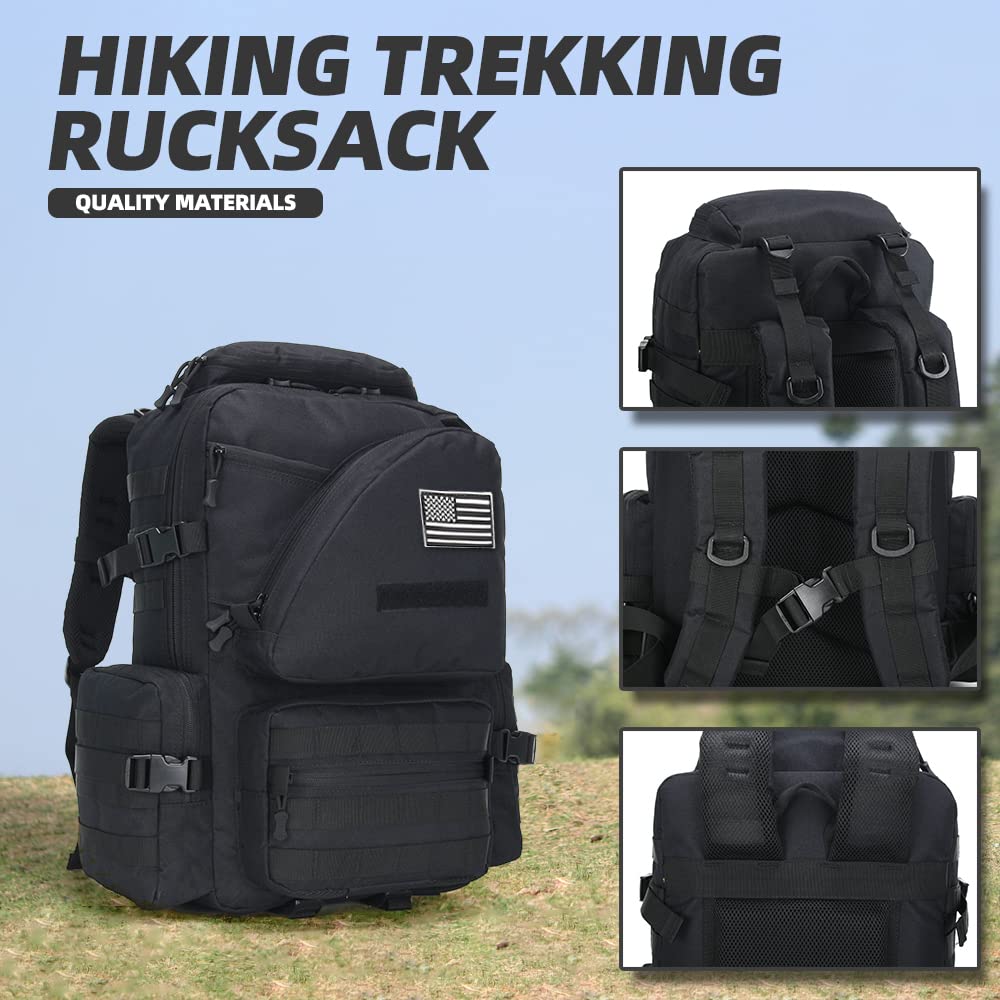 Lovelinks21 Hiking Trekking Rucksack Military Hiking Backpack 3 Day Molle Assault Pack Waterproof EDC Bag for Outdoor