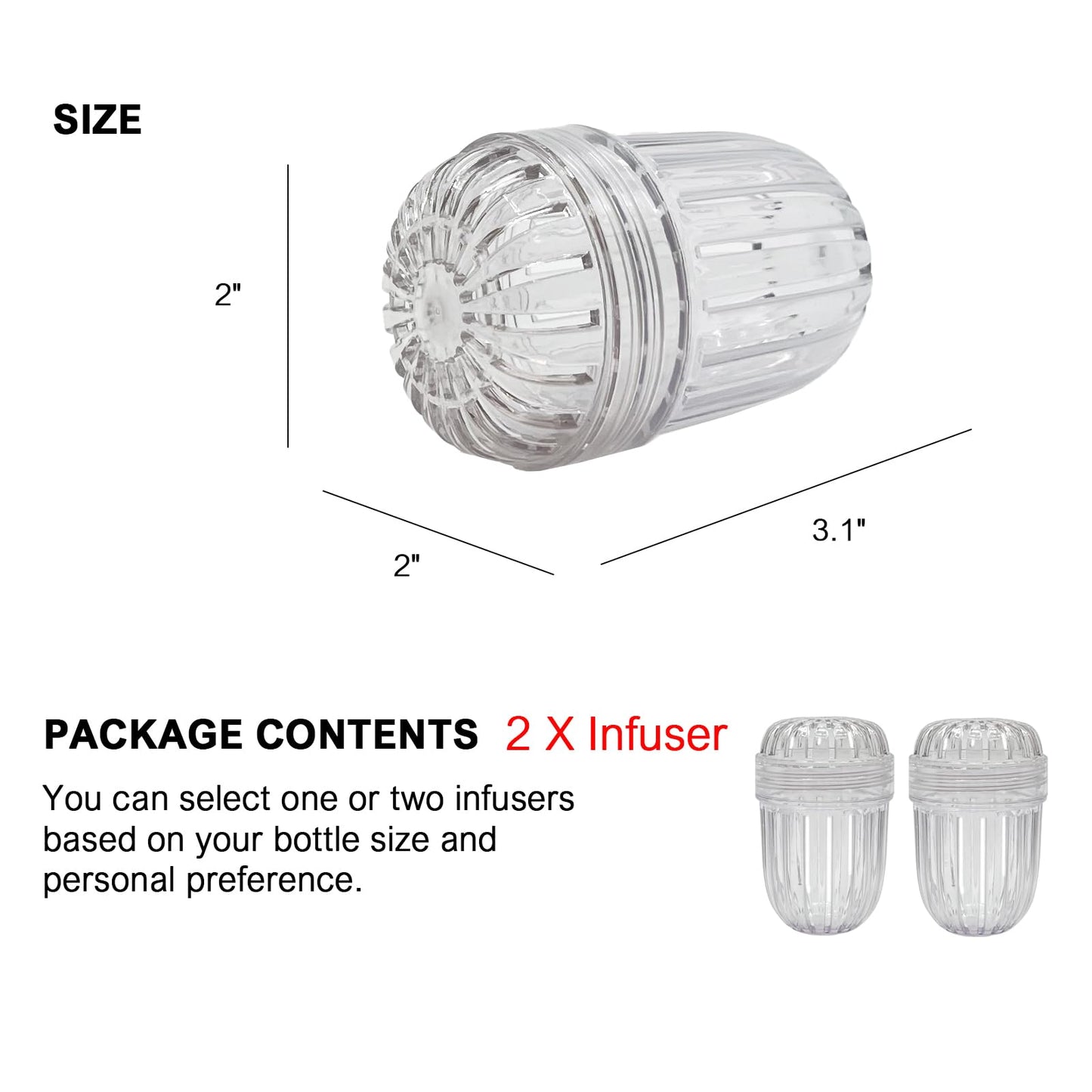 2PCS Fruit Infuser Insert,Flower Tea Infuser for Wide Mouth Water Bottles,Compatible with Stanley,Hydro Flask,Iron Flask, Takeya, ThermoFlask and Similar