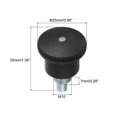 uxcell Pull Pin Spring Knob Replacement Parts, M10 Adjustment Fitness Pull Pin Knob for Home Fitness Exercise Bike, Black 1Pcs