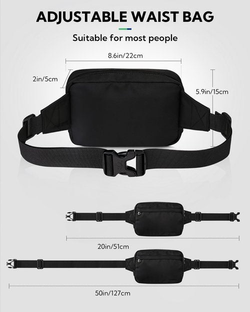 WATERFLY Fanny Pack Waist Bag: Belt Bag for Women Men Crossbody Bags Theft Fashion Waist Packs for Hiking Running Travel Walking