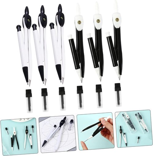 Housoutil 6sets Metal Drafting Tools for Students Teachers Drawing Tool for Art Math and Engineering Use