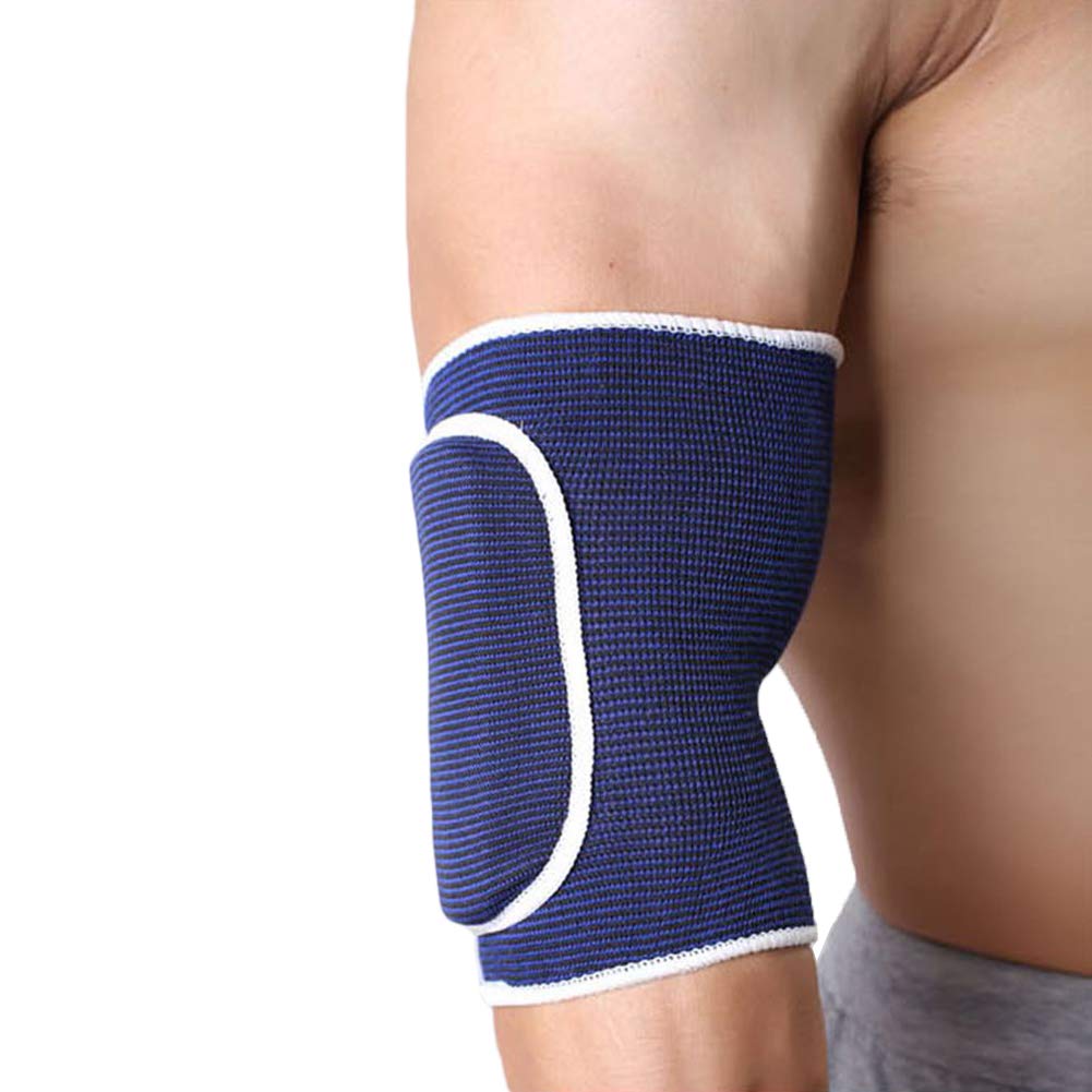 1 Pair Compression Elbow Pads Arm Brace Support Fitness Arm Protector Volleyball Basketball Breathable Elbow Wraps (Black)
