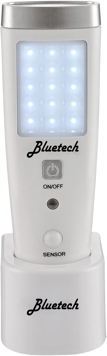 BLUETECH Avalon LED Flashlight Night Light for Emergency Preparedness, Portable Unit with Motion Detection,Power Failure Light, ETL Approved Blackout Light- 3 Pack, White