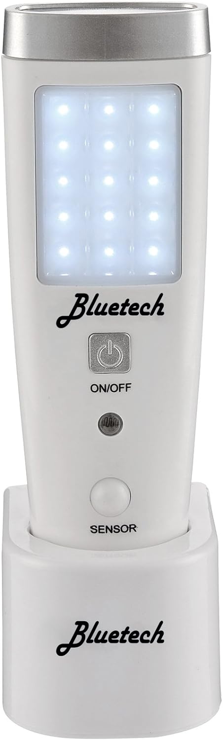 BLUETECH Avalon LED Flashlight Night Light for Emergency Preparedness, Portable Unit with Motion Detection,Power Failure Light, ETL Approved Blackout Light- 3 Pack, White