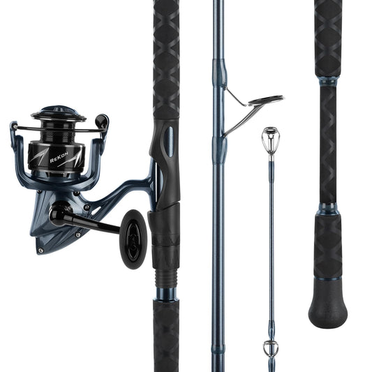 KastKing Rekon Spinning Fishing Reel Combo 8'0" MH 5000 Reel, Dark Grey