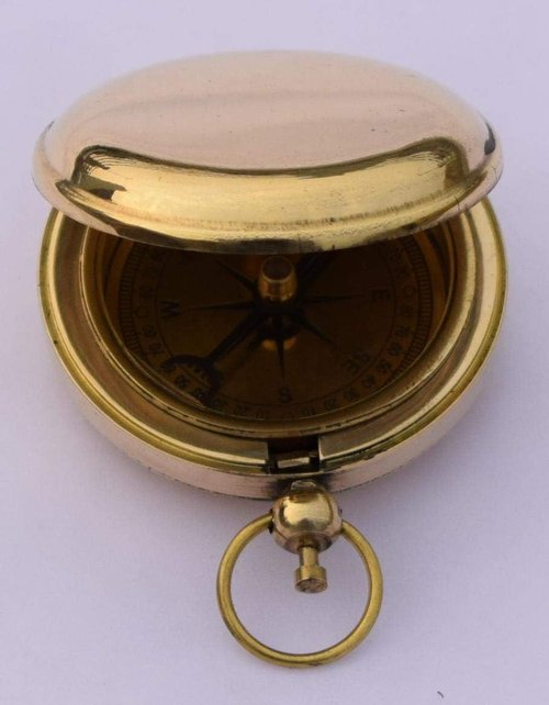 Antique Brass Compass Push Button Pocket Compass Nautical Navigation Tool for Outdoor Camping Travelling & Hiking