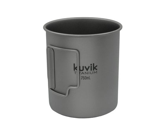 Kuvik Titanium Pot with Lid 750ml (25.4 oz) - Ultralight and Compact Pot for Backpacking, Camping, and Survival