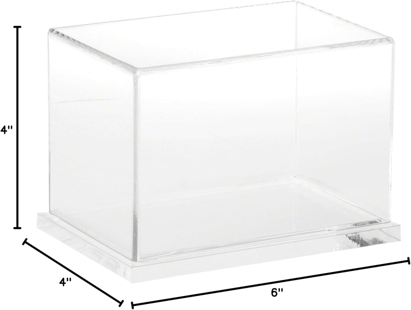 Plymor Clear Acrylic Display Case with Hardwood Base, 6" W x 4" D x 4" H