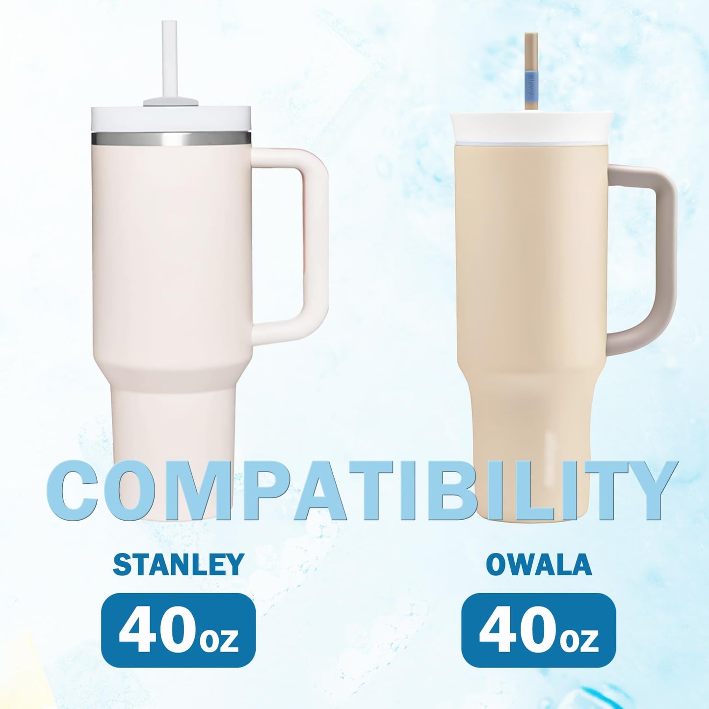 for Stanley Tumbler Adapter to Cirkul Flavors Cartridges, for Owala/Stanley Quencher Water Bottle Lid Replacement(40oz Only), BPA Free, Leak Proof, Black(Lid Only)