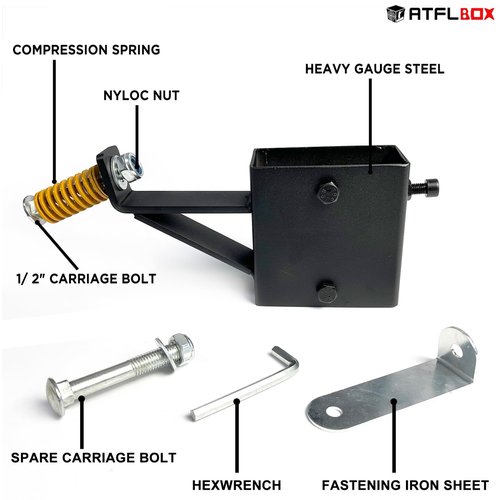 ATFLBOX 2x4 AR500 Steel Gong Target Hanger, Target Mount Bracket for IDPA/IPSC Torso Silhouette Metal Targets (2 Pack)