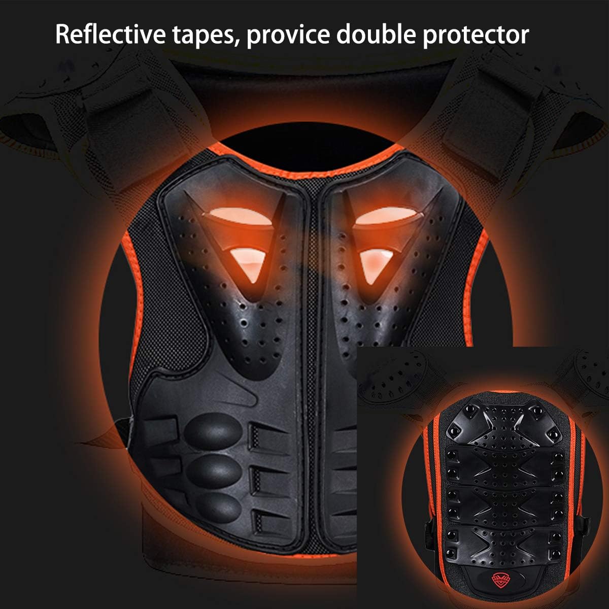 Kids Chest Protector, Dirt Bike Motorcycle Motocross Protective Armor, Youth Riding Biking Vest Jacket, Full Body Back Spine Armor Gear Guard Protection