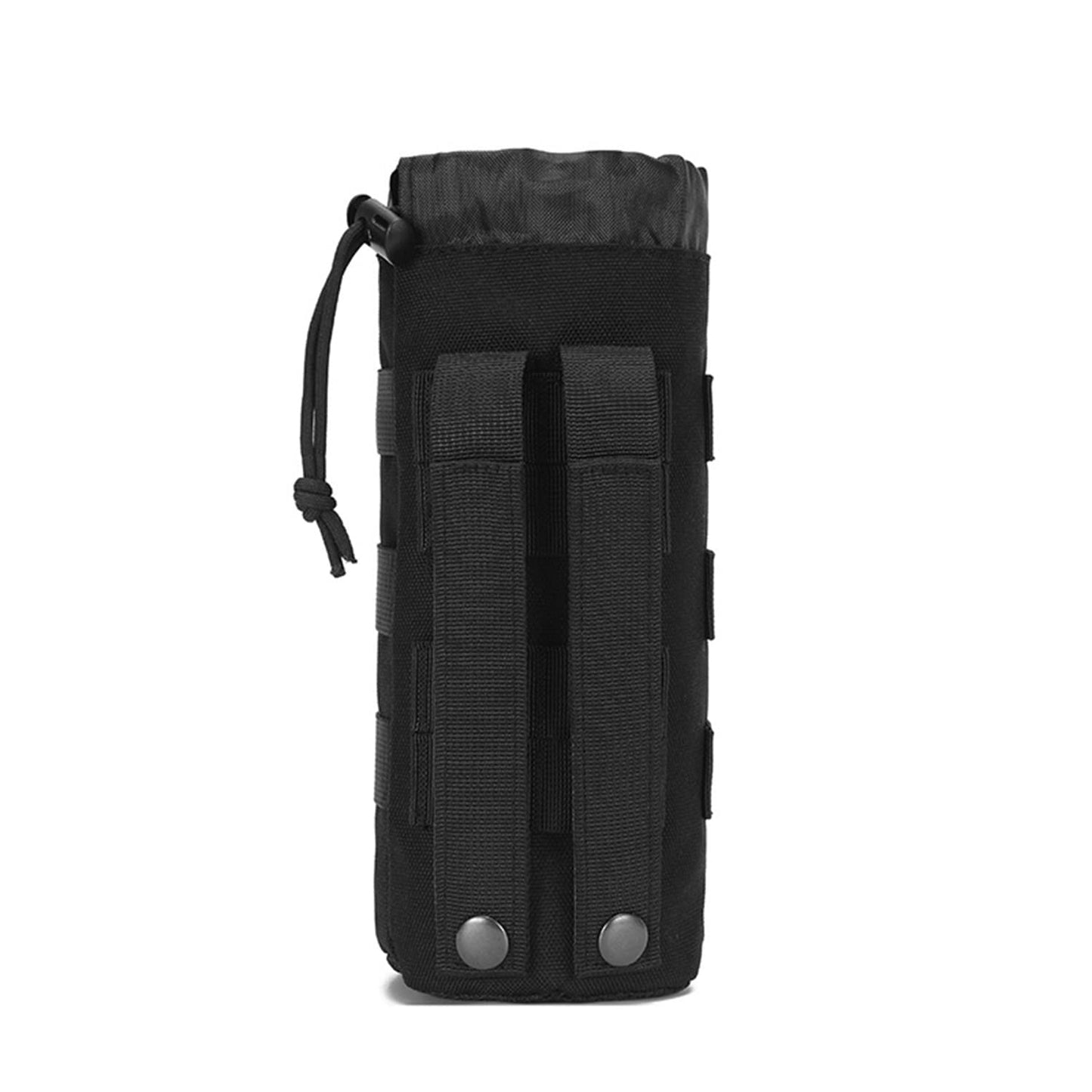 LFWATAXY 1PCS Tactical Water Cup Bag, Water Bottle Holder, Tactical Multipurpose Nylon Webbing Water Bottle Bag, Backpack Attachment Pouches(1,Black)