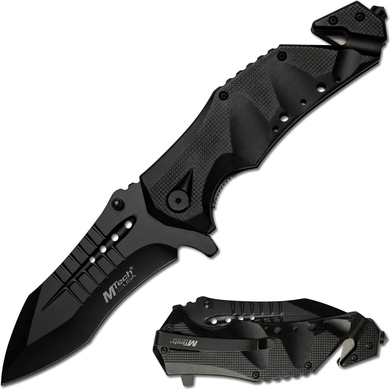 MTech USA MT-A845BK SPRING ASSISTED KNIFE, 5" Closed, Black Blade