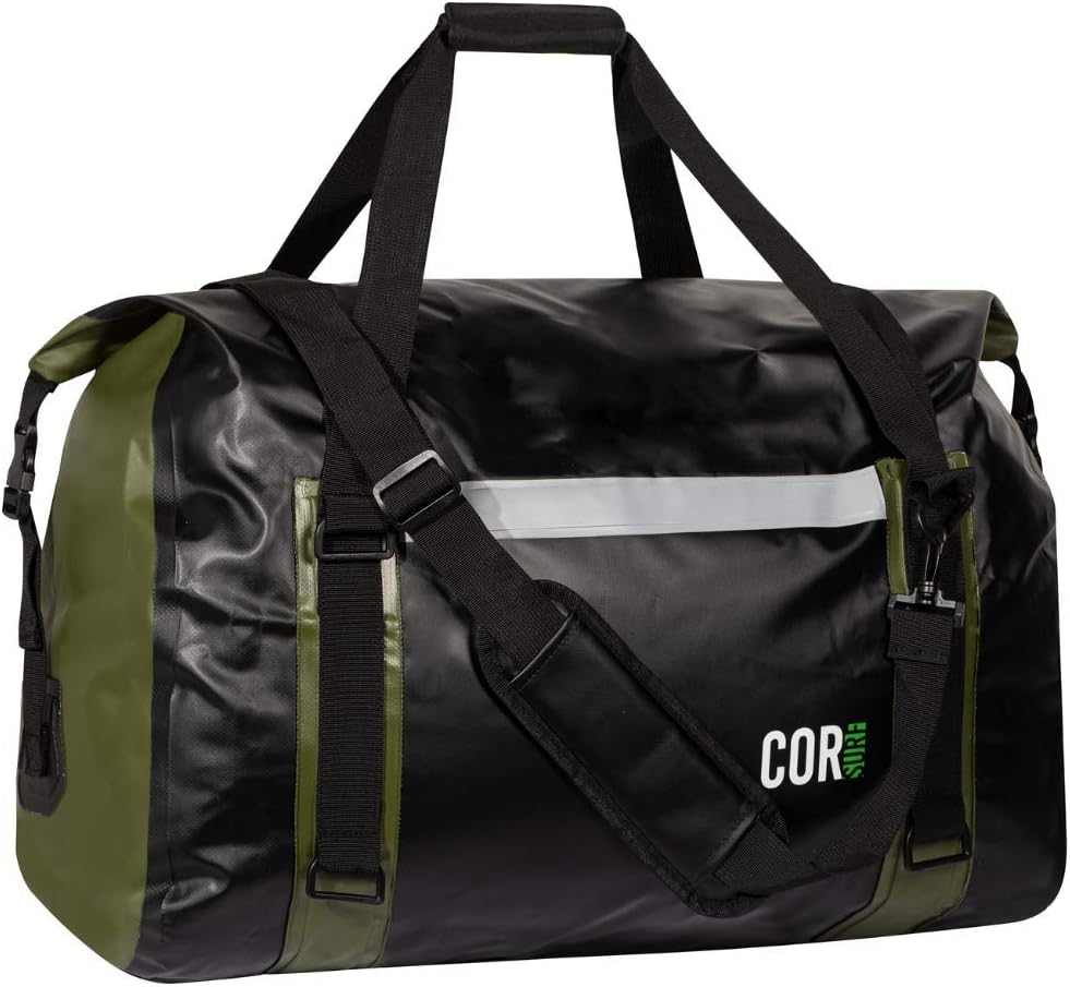 Extra Large Waterproof Duffle Travel Dry Duffel Bag | 60L Heavy Duty Gear Bag with Durable Straps & Handles for Kayaking Paddleboarding Boating Rafting Fishing