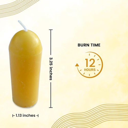 BeeTheLight Beeswax Lantern Candles (3.5" x 1.25") - Smokeless Unscented Candle - 12 Hours Burn Time Each - Pure Beeswax Candle - Handmade Camping Candle for Lanterns & Chandeliers - Pack of 10
