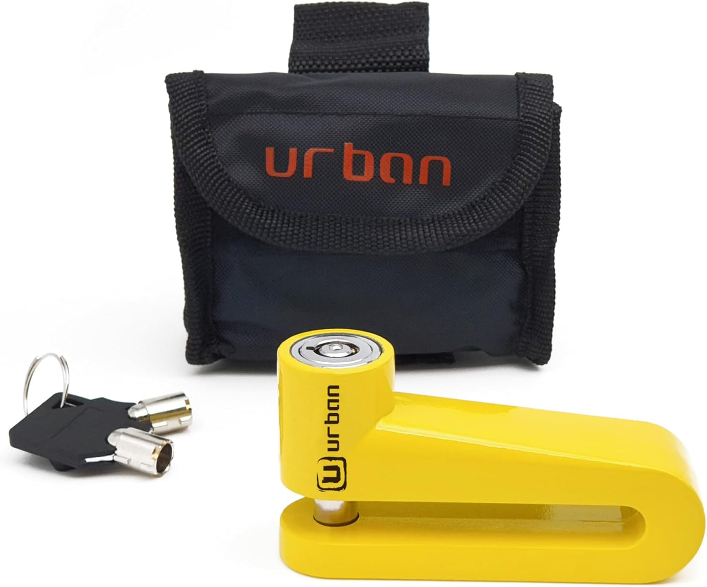 Urban 564A Most Compact Motorcycle Disc Lock, ø5mm, Lightweight, and Portable, More Visible, More Deterrent, Steel, Universal Anti Theft Wheel Brake Lock for Motorbike Scooter Electric Bike Bicycle