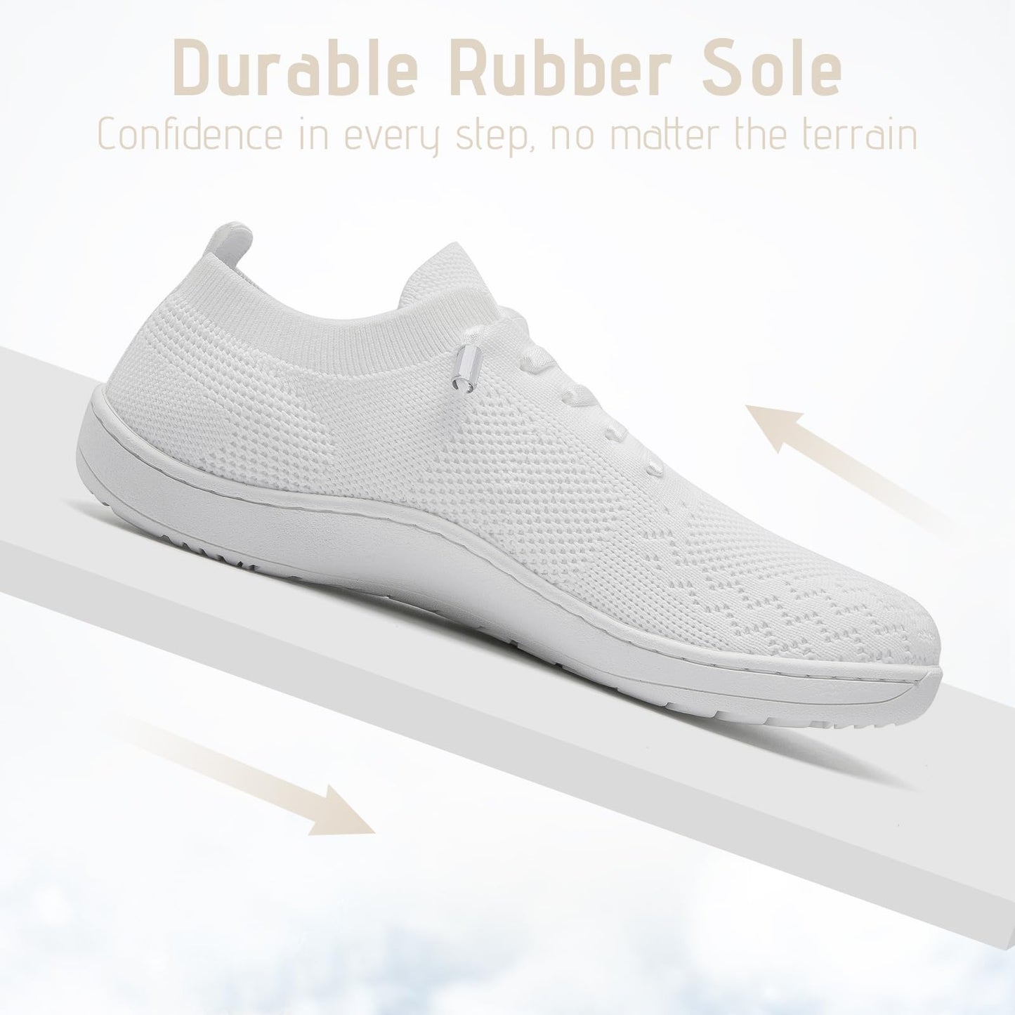 VXGGVX Barefoot Shoes Women Tennis Running Barefoot Shoes Wide Toe Box Walking Casual Slip On Slippers Breathable Minimalist Sneakers White 10