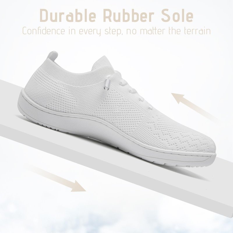 VXGGVX Barefoot Shoes Women Tennis Running Barefoot Shoes Wide Toe Box Walking Casual Slip On Slippers Breathable Minimalist Sneakers White 10