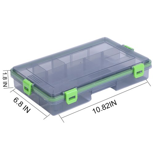 Kulport Tackle Boxes Plastic Storage Organizer Box with Removable Dividers,3600 Tackle Tray and 3700 Tackle Trays,Lure Box and Terminal Tackle Storage,4 Packs Tackle Trays-grey