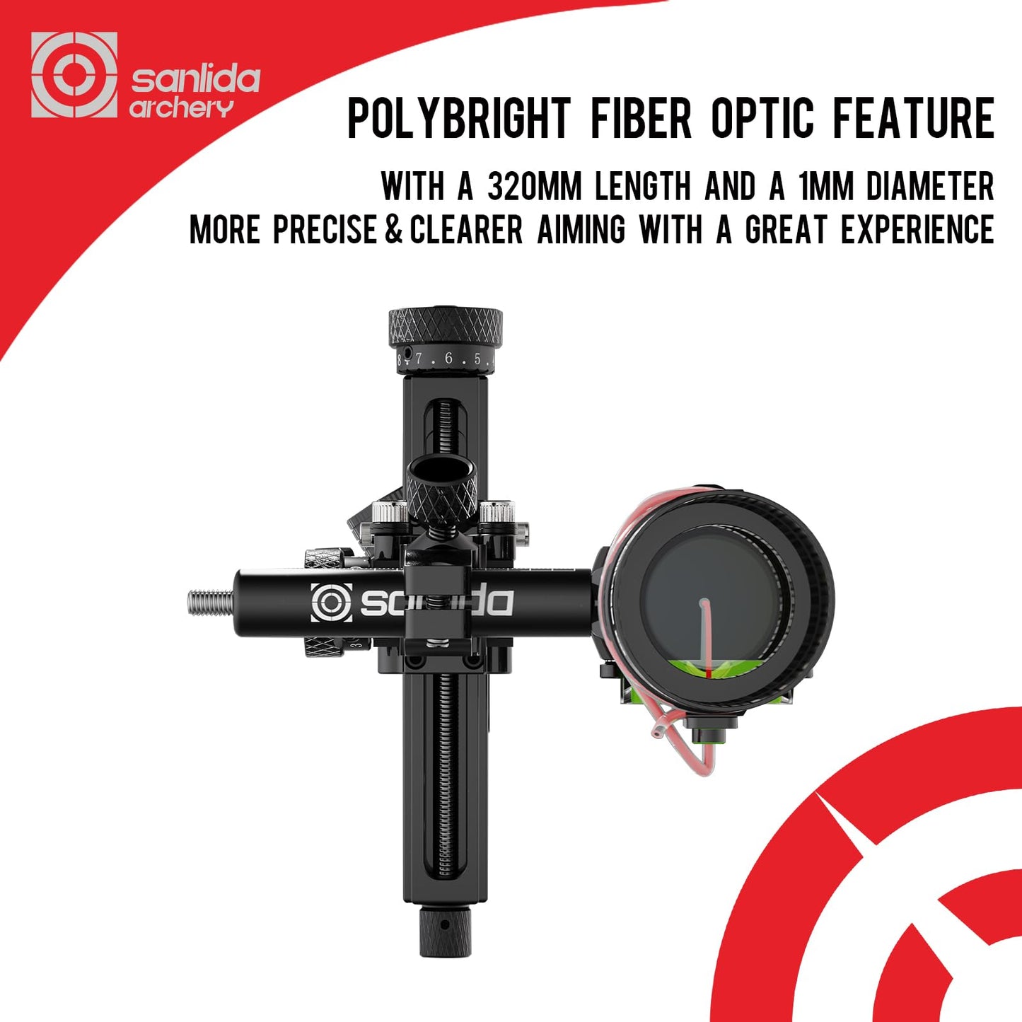 Sanlida Archery Hero10 Advanced Target Compound Bow Sight Scope(8X)