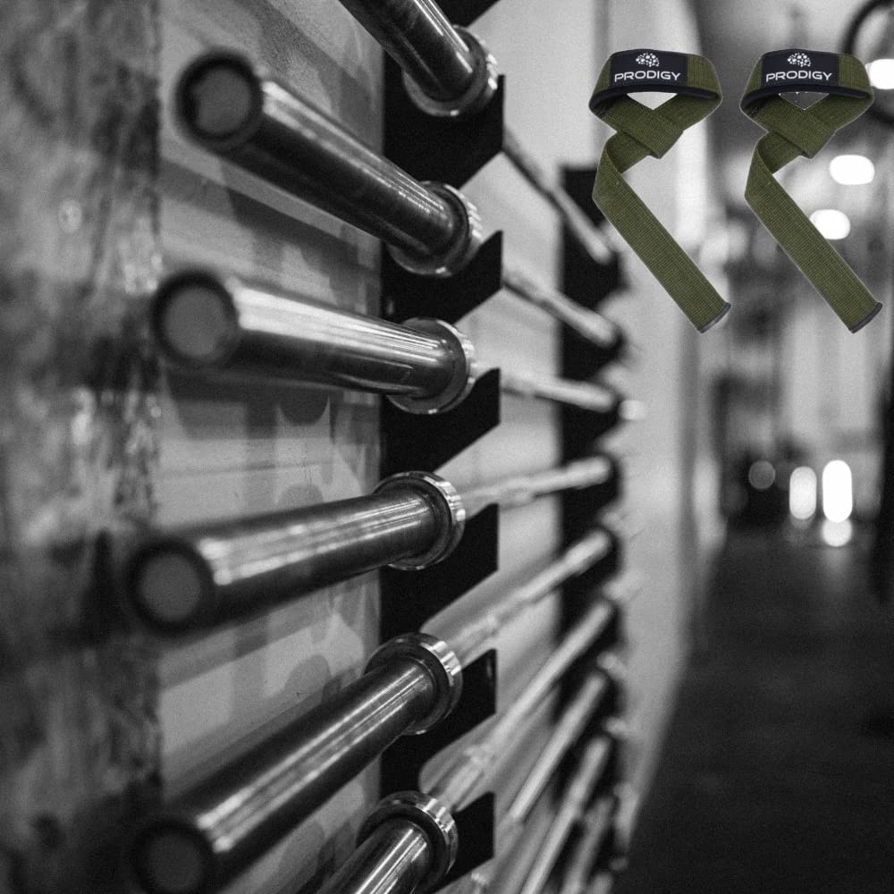 Premium Weightlifting Wrist Straps for Strength Training, Bodybuilding, Powerlifting, X-fit, Shrugs, Barbell, Deadlifts, Pull Ups, 23in for Extra Gripping Support - Plus Extra Padding - Dark Green