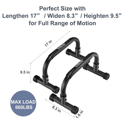 YOKELE Push Up Bar - No Wobbling Parallettes Bars & Pushup Handles Handstands, L-Sit, Planche, Core Training, Home Gym Workouts, Dip Bar - Calisthenics Equipment for Home, 660LBS (Black)