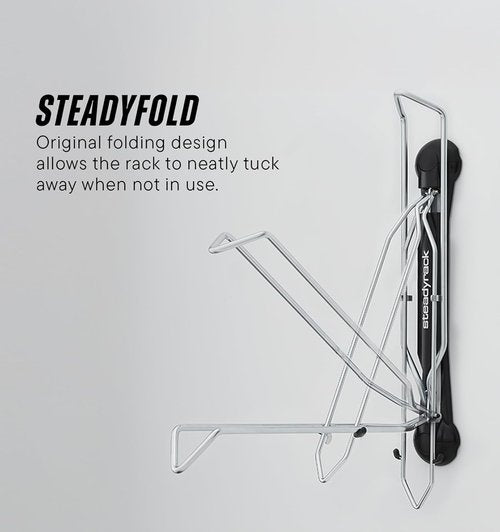 Steadyrack Bike Rack for Mountain Bikes - Original Wall Mounted Vertical Bike Storage - Fits Wide Tires - Space Saving Pivot Design - Heavy-Duty Steel Rack for Indoor Garage, Apartment or Home Use
